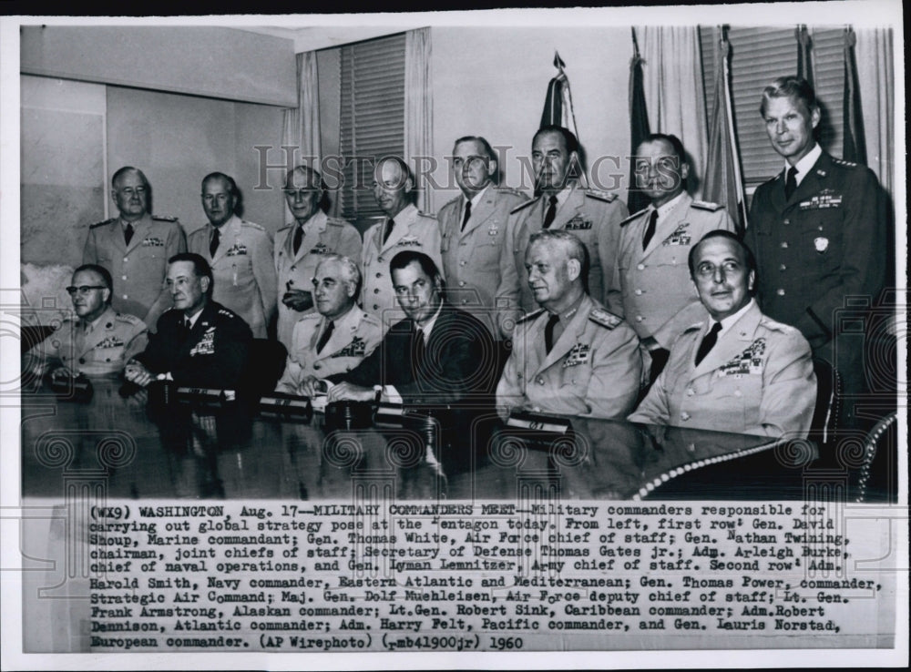 1960 Press Photo Military Commanders Meet - Historic Images
