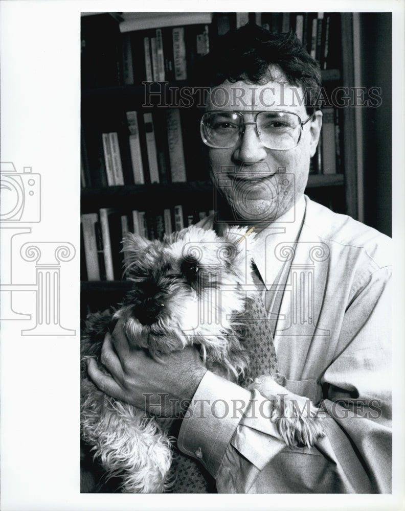1993 Attorney Steven Wise Defends Animal Rights with Dog Sam - Historic Images