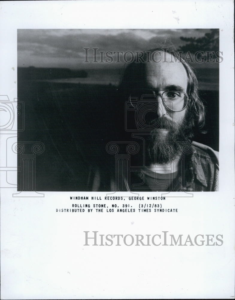 1990 Press Photo American pianist George Winston - Historic Images