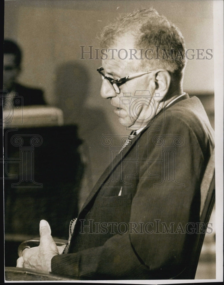 1966 Press Photo Supt. Thomas Scafati of Walpole State Prison at Hearing - Historic Images