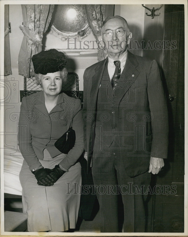 1948 Press Photo Mr Mrs J Frank Dunleavy Boston British Guyana Cruise - Historic Images