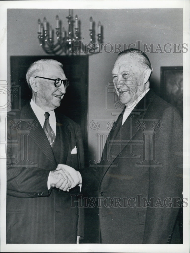 1956 Sen. Walter George w/ Konrad Adenauer, West German Chancellor-Historic Images