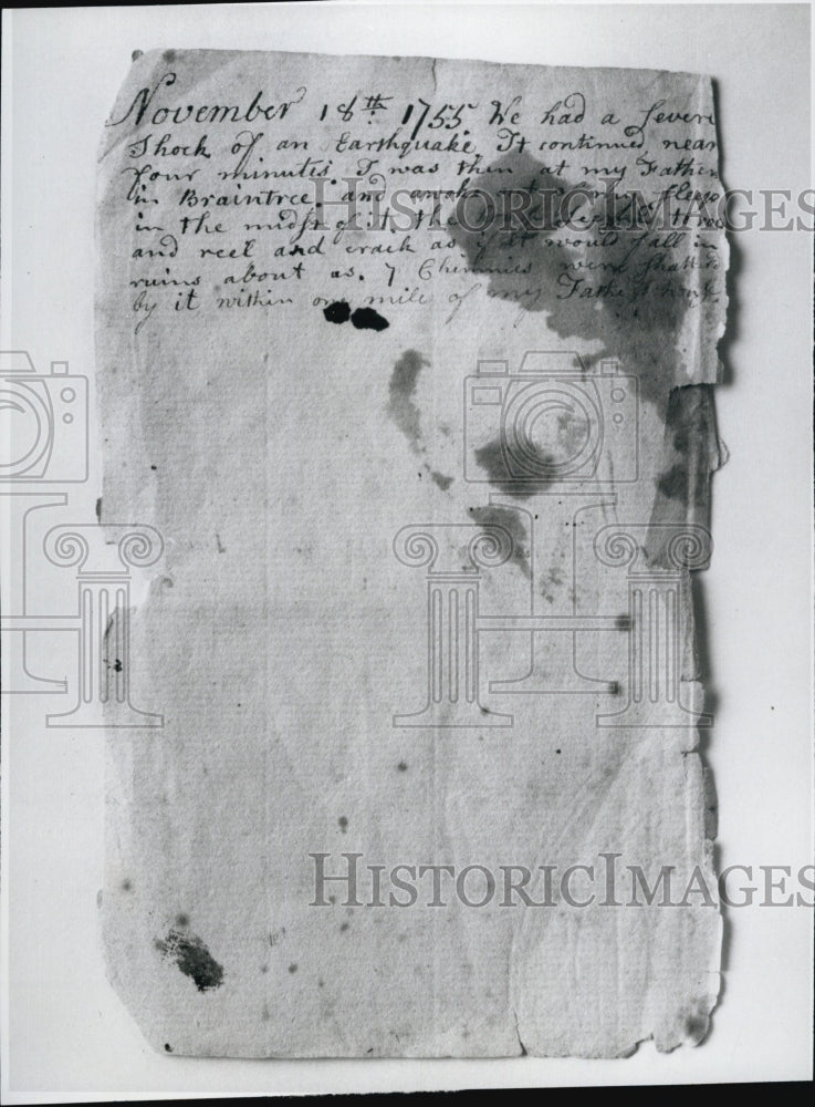 1961 First Page of John Adams Diary-Historic Images