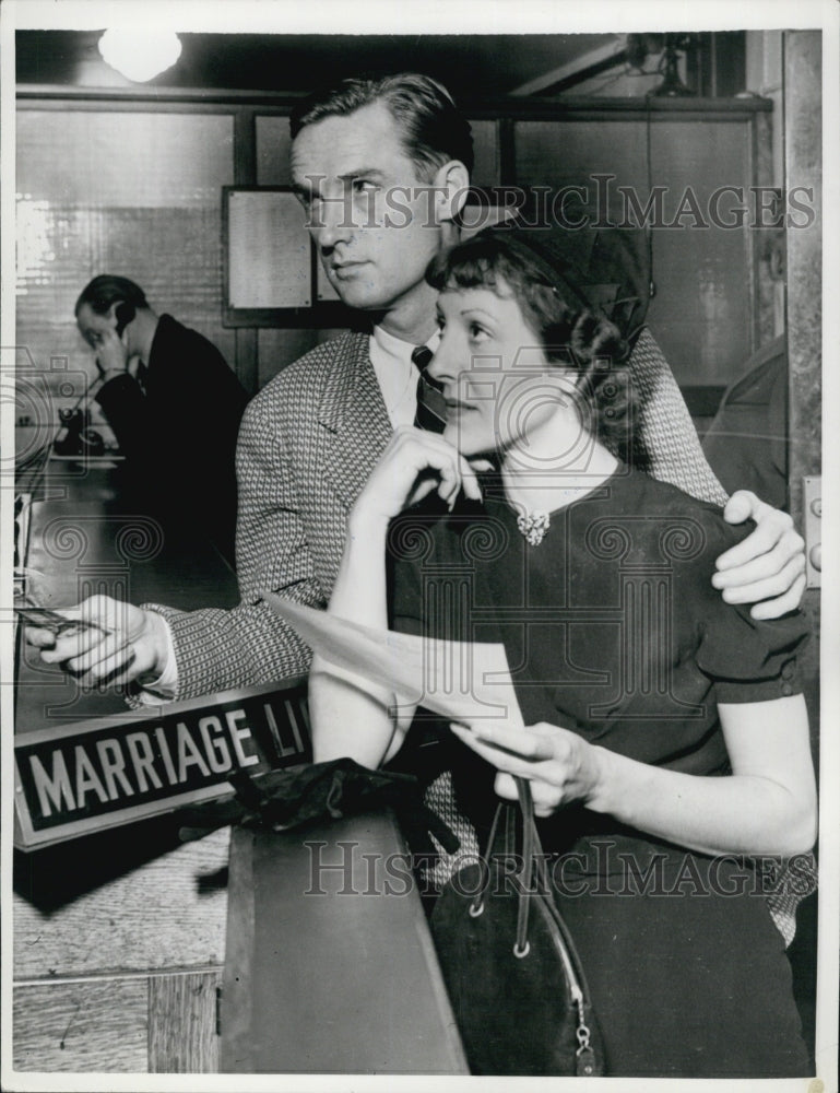 1937 Patsy Ruth Miller &amp; screen writer John Lee Mahin weds-Historic Images