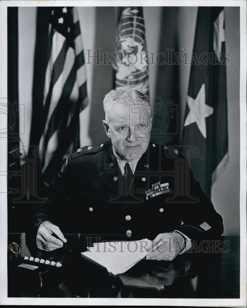 1953 Maj. Gen. Bryan L. Milburn, New Commanding Gen. of Fort Devens-Historic Images