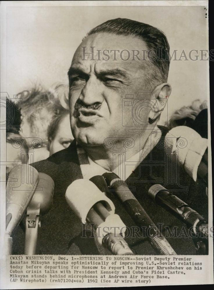 1962 Soviet Dep. Premier Anastas Mikoyan at Andrews Air Force Base-Historic Images