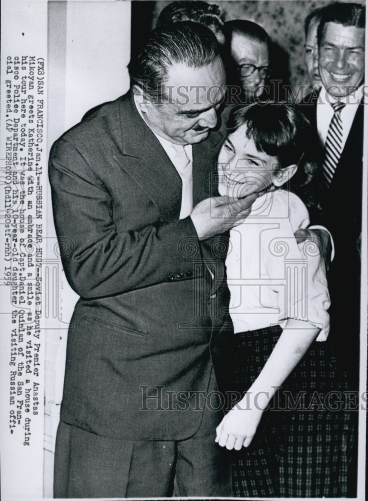 1959 Soviet Dep. Premier Anastas Mikoyan with daughter Katherine-Historic Images