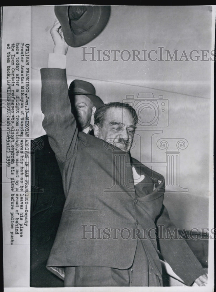 1959 Deputy Premier Anastas Mikoyan of Russia as he leaves Chicago-Historic Images