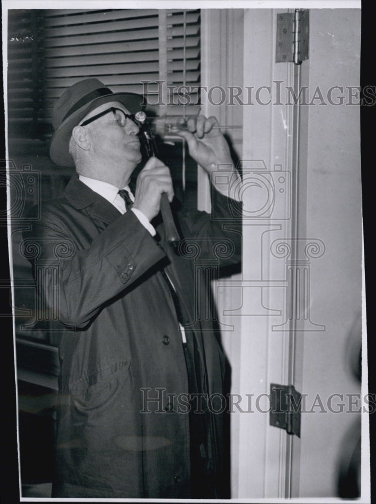 1963 Lt Earl Laird Boston Police Ballistics Holding a Bullet-Historic Images