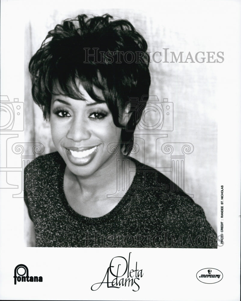 Press Photo American Soul, Jazz, and Gospel Singer &amp; Pianist Oleta Adams - Historic Images