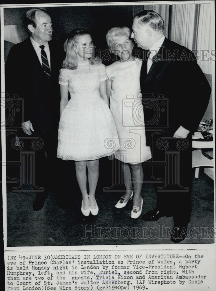 1969 Hubert Humphrey and Wife With Tricia Nixon and Walter Annenberg-Historic Images
