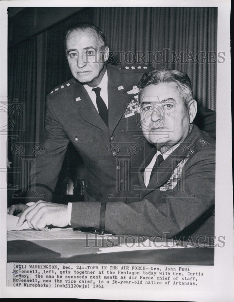 1964 Air Force Gen John Paul McConnelle and Gen. Curtis L. LeMay.-Historic Images