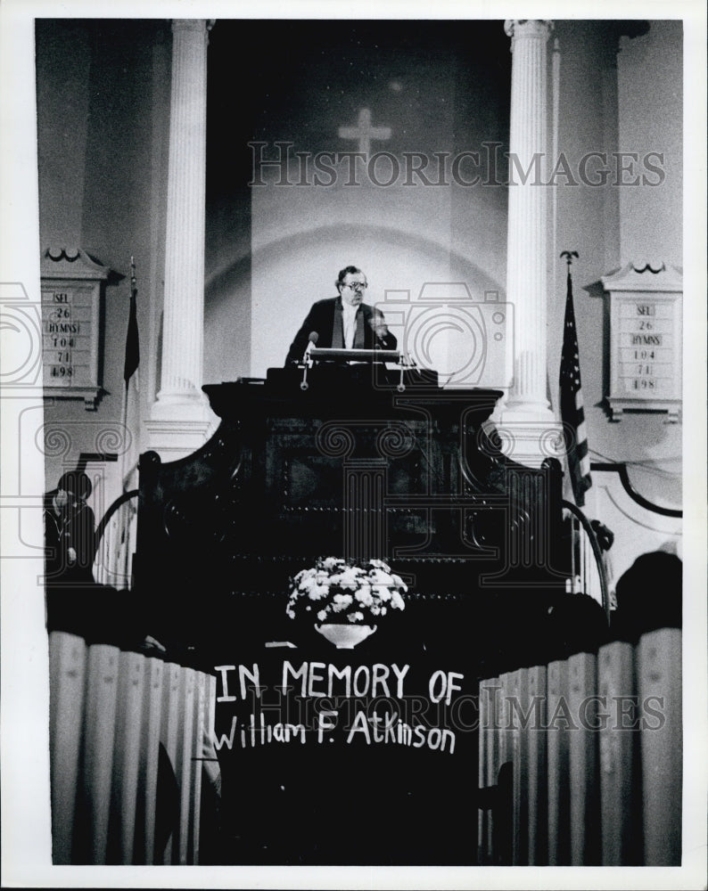 1962 Rev.James Allen during memorial service of William Atkinson.-Historic Images