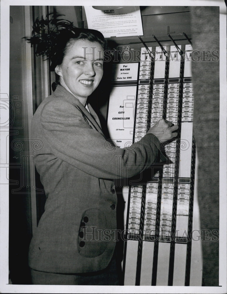 1951 Mrs. Kathleen T. Ryan Dacey, cast her ballots.-Historic Images