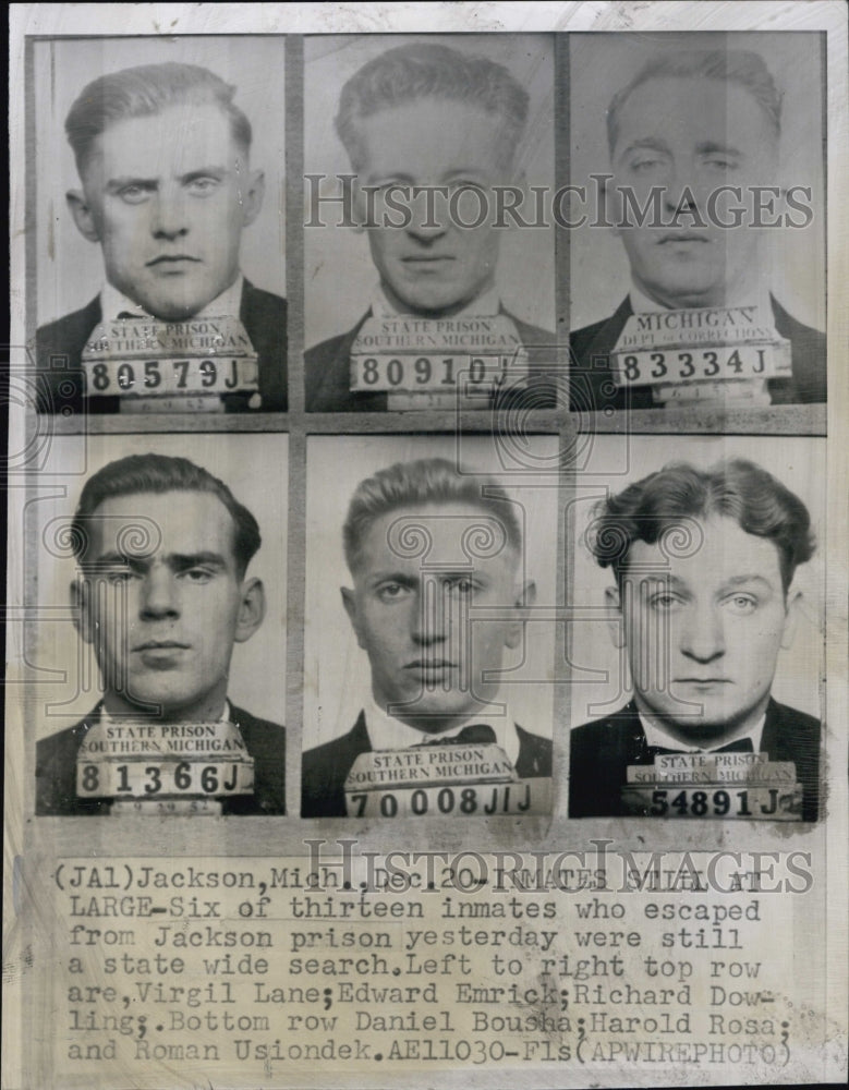 1953 Six of the Thirteen Inmates escaped from Jackson Prison.-Historic Images