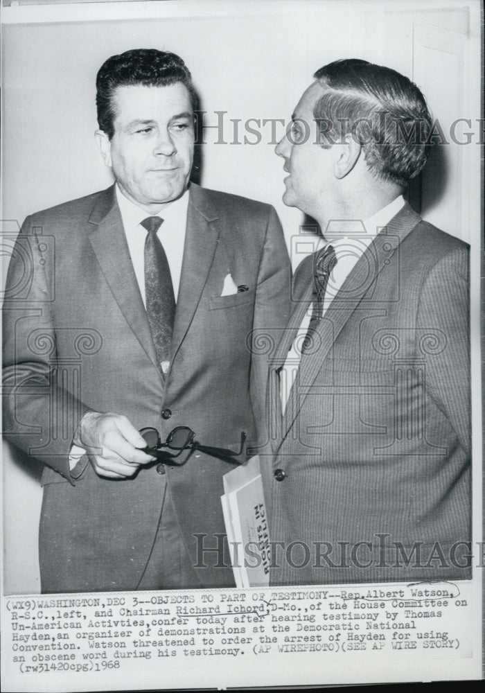 1968 Representative Albert Watson Chairman Richard Ichord-Historic Images