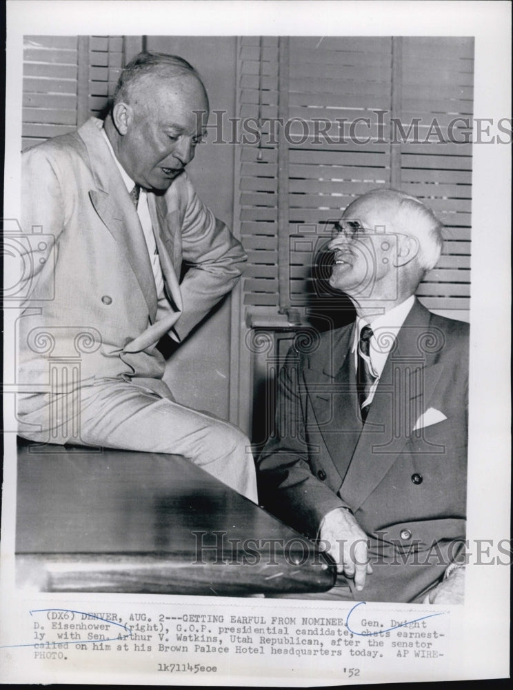 1952 Gen. Dwight Eisenhower with Sen. Arthur Watkins-Historic Images