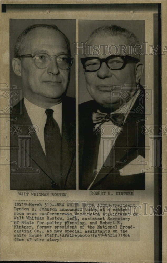 1966 Walt Whitman Rostow (L) & Robert Kinter Special Asst to Preside-Historic Images