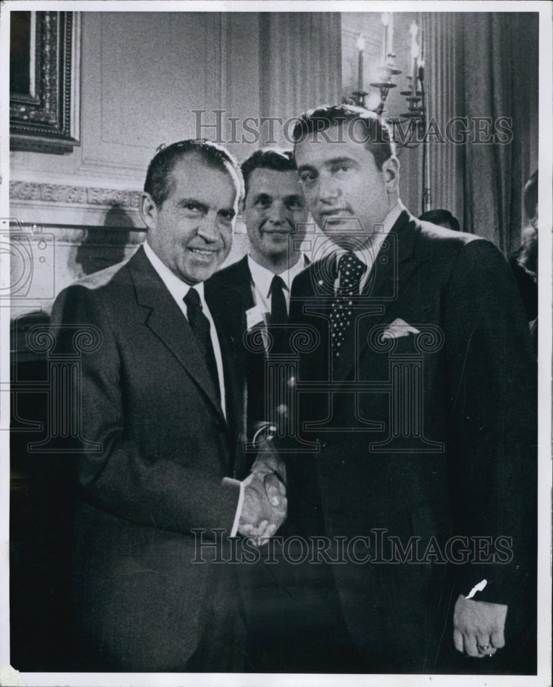 1969 Robert De Dimone  with Pres.Richard M.Nixon at the White House.-Historic Images