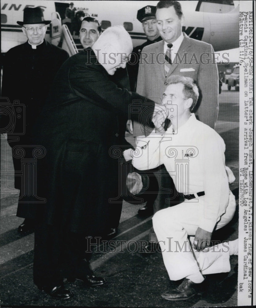 1958 Press Photo Cardinal Spellman Archbishop of New York - Historic Images