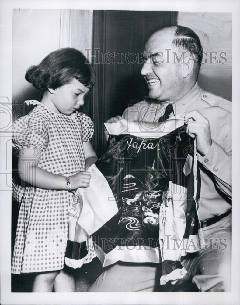 1951 Brig. Gen. Luther Sweetser Jr. with gifts from Korean War-Historic Images