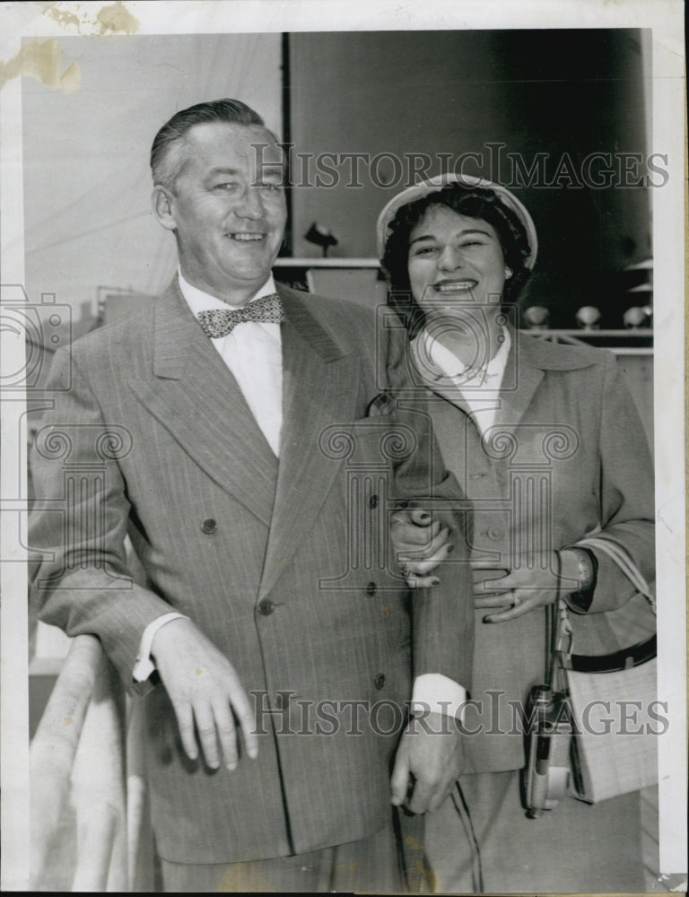 1950 Inspector & Mrs Edmund Sweeney of Marshfield on French Vessel-Historic Images
