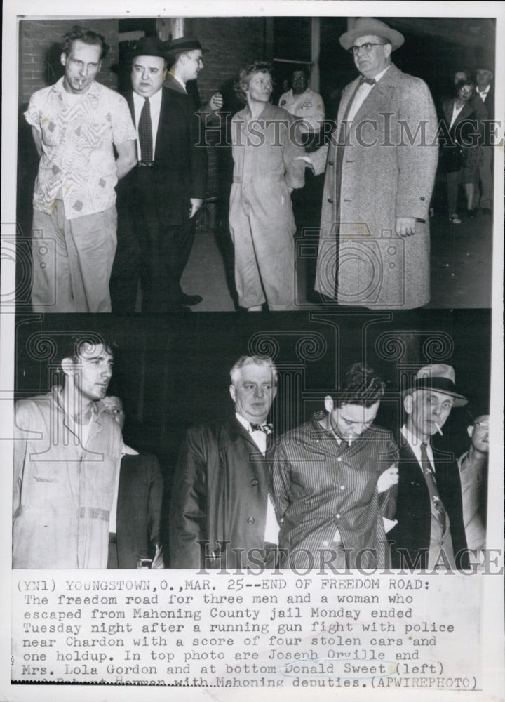 1959 Press Photo Escapees Joseph Orville, Mrs. Lola Gordon &amp; Donald Sweet - Historic Images