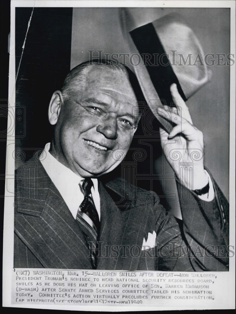 1949 Mon Wallgren Pres Trumans Nominee for Security Board Withdrew-Historic Images