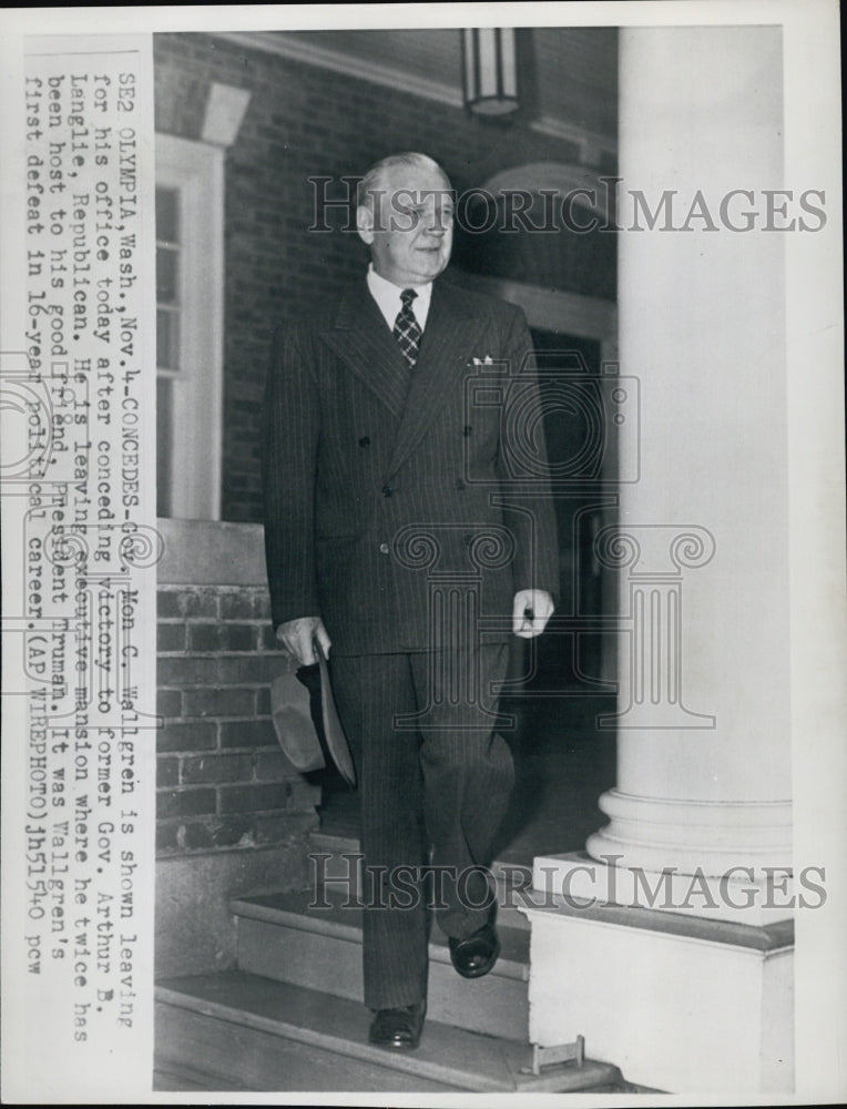 1954  Mon Wallgren After Being Defeated for Governor of Washington-Historic Images