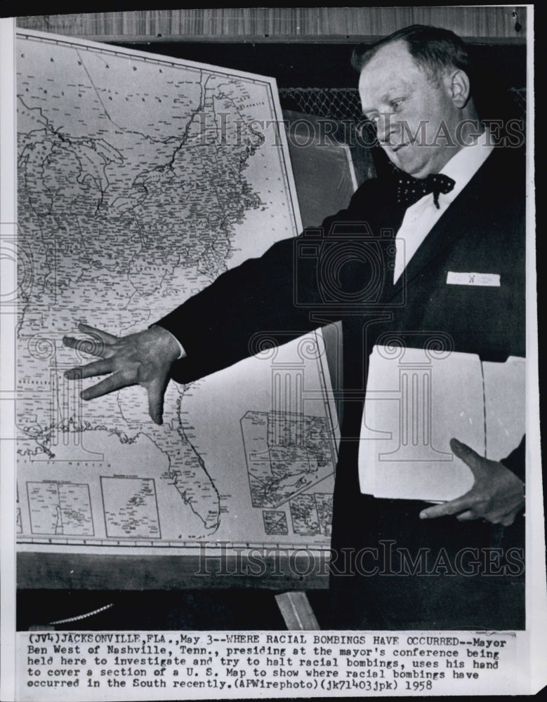 1958 Mayor Ben West of Nashville TN at mayor's Conference in Florida-Historic Images