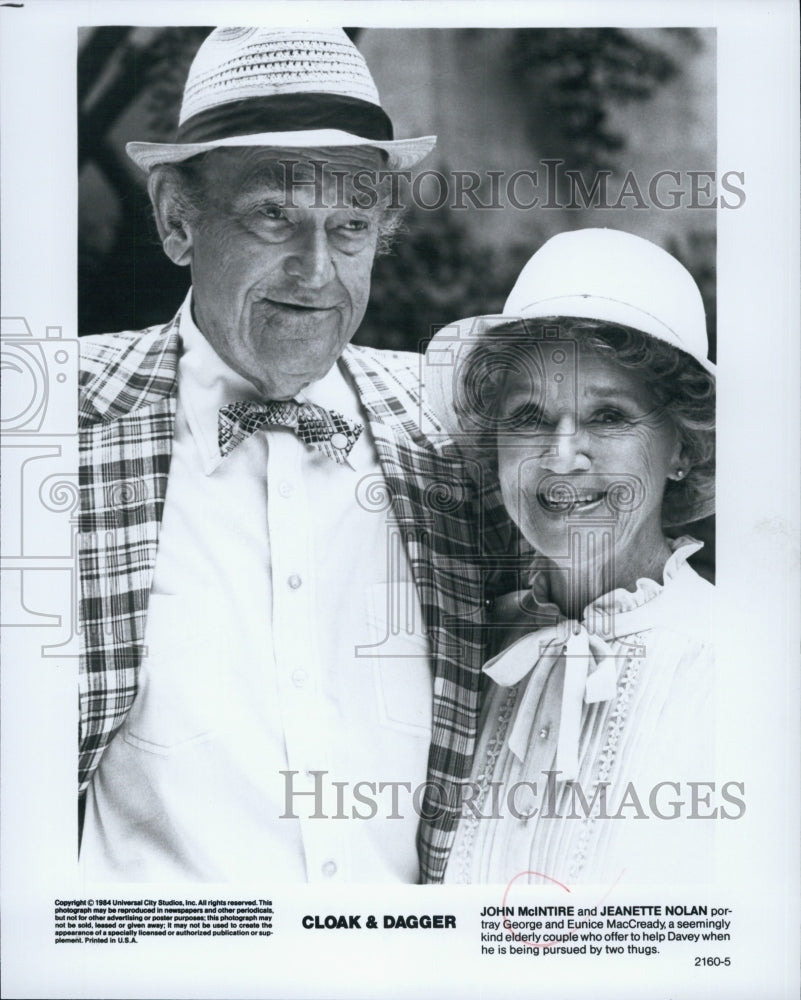 1984 John McIntire &amp; Jeanette Nolan in &quot;Cloak &amp; Dagger&quot;-Historic Images