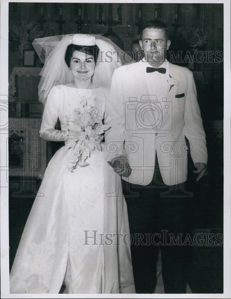 1963 Mr & Mrs Mark J McIntyre at St Peter's Church-Historic Images