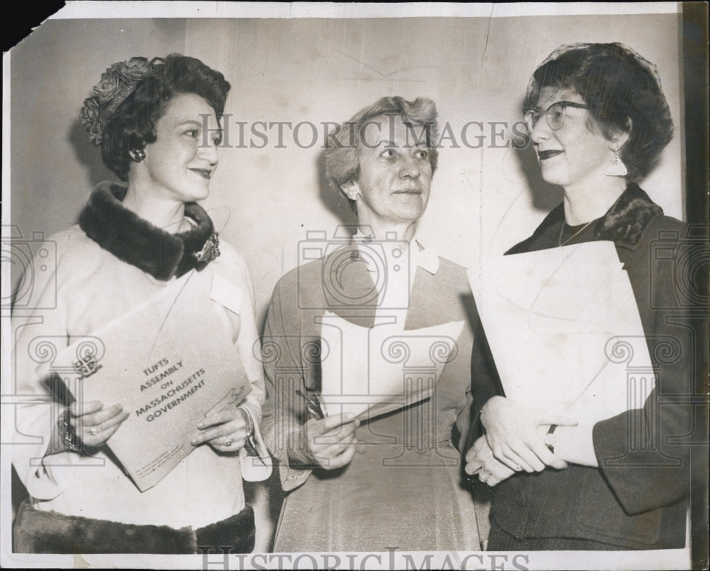 1962 Cambridge Rep. Mary Newman,Mrs. Stanford Cameron & Beverly Dunn-Historic Images