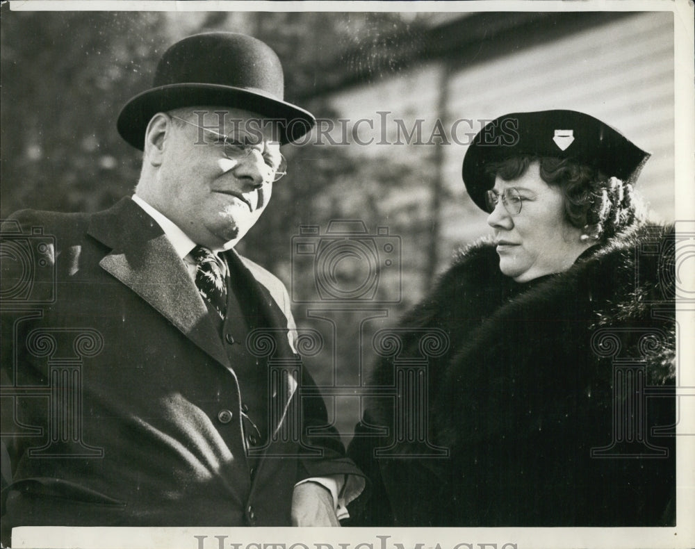 1937 Former Mayor Malcolm Nichols of Boston with her wife.-Historic Images