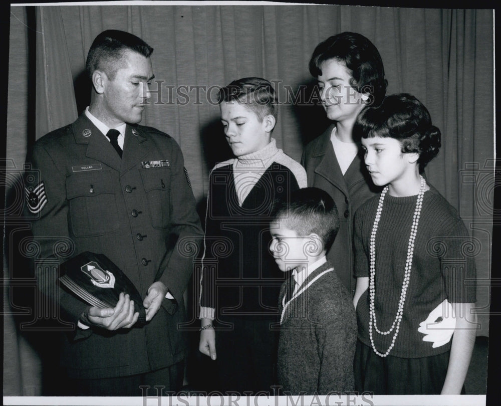 1967 Outstanding Airman Sgt. Raymond Dollar with his Family.-Historic Images