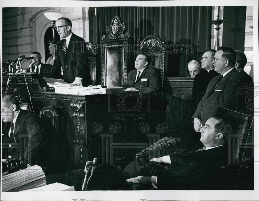 1964 Senate Pres.John Powers with successor Maurice A.Donahue.-Historic Images