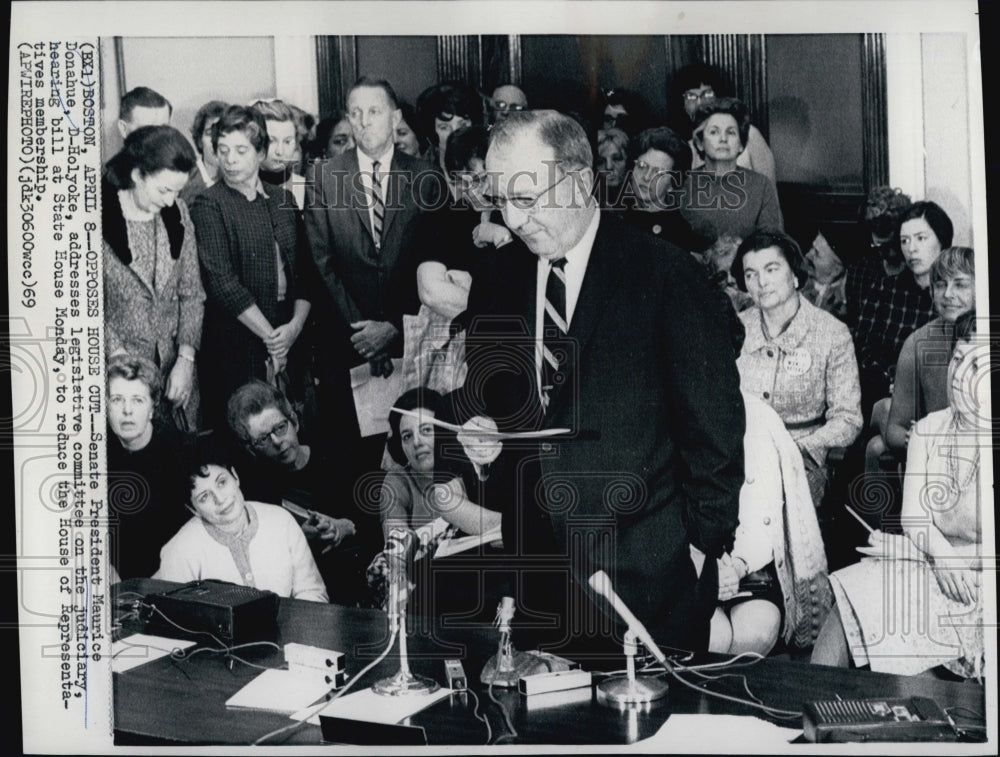 1969 Senate Pres. Maurice Donahue addresses at legislative Committee-Historic Images