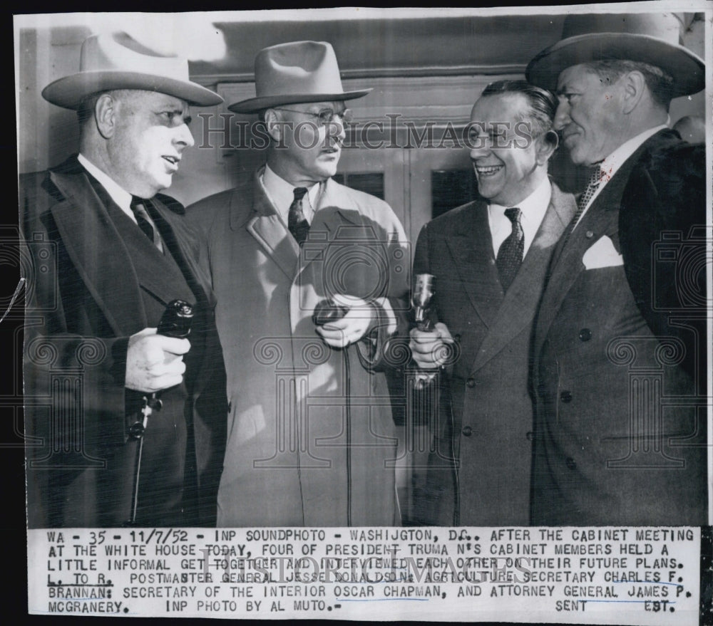 1952 Pres Truman's Cabinet Members Having Informal Meeting-Historic Images