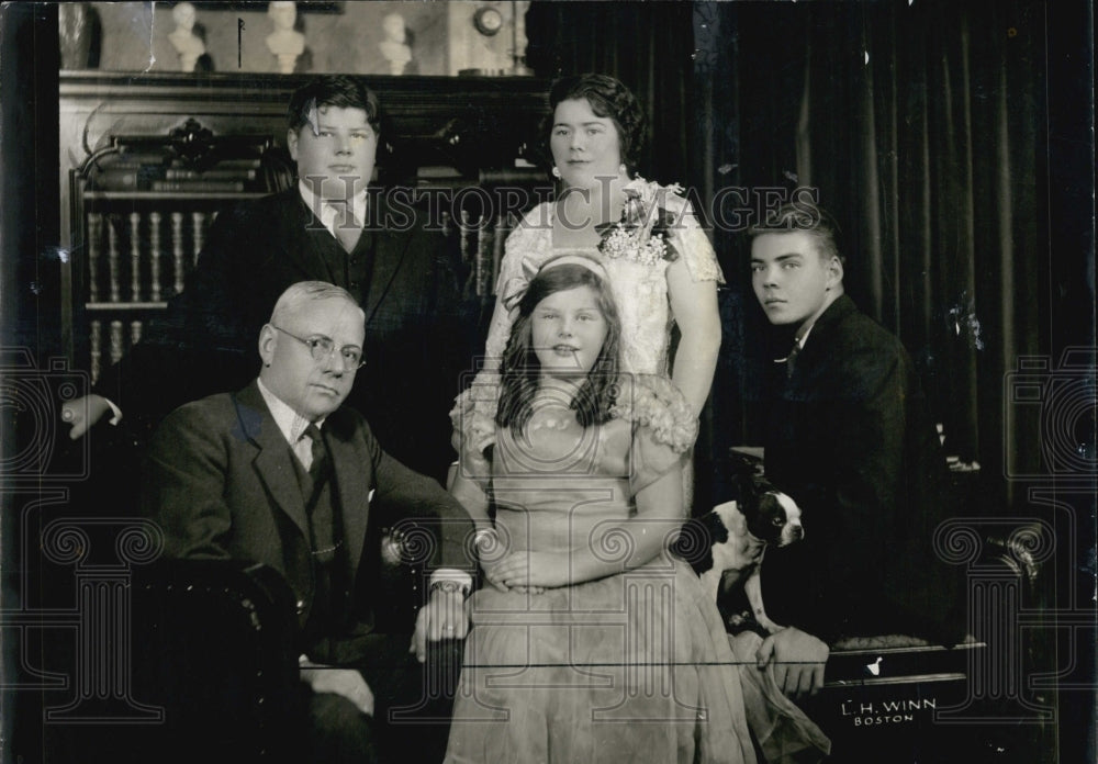 1933 Boston Mayor Malcolm Nichols Wife Two Sons Daughter-Historic Images