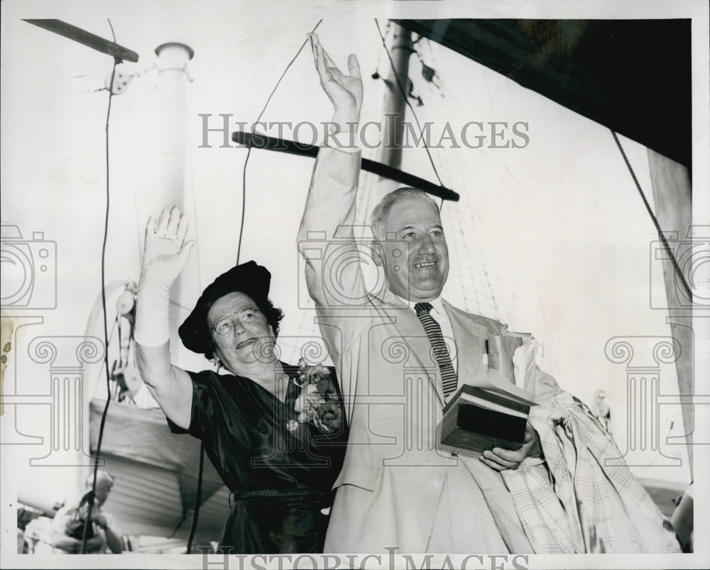 1957 John Leo SKerry & Mother Nora Skerry Leaving for Ireland-Historic Images
