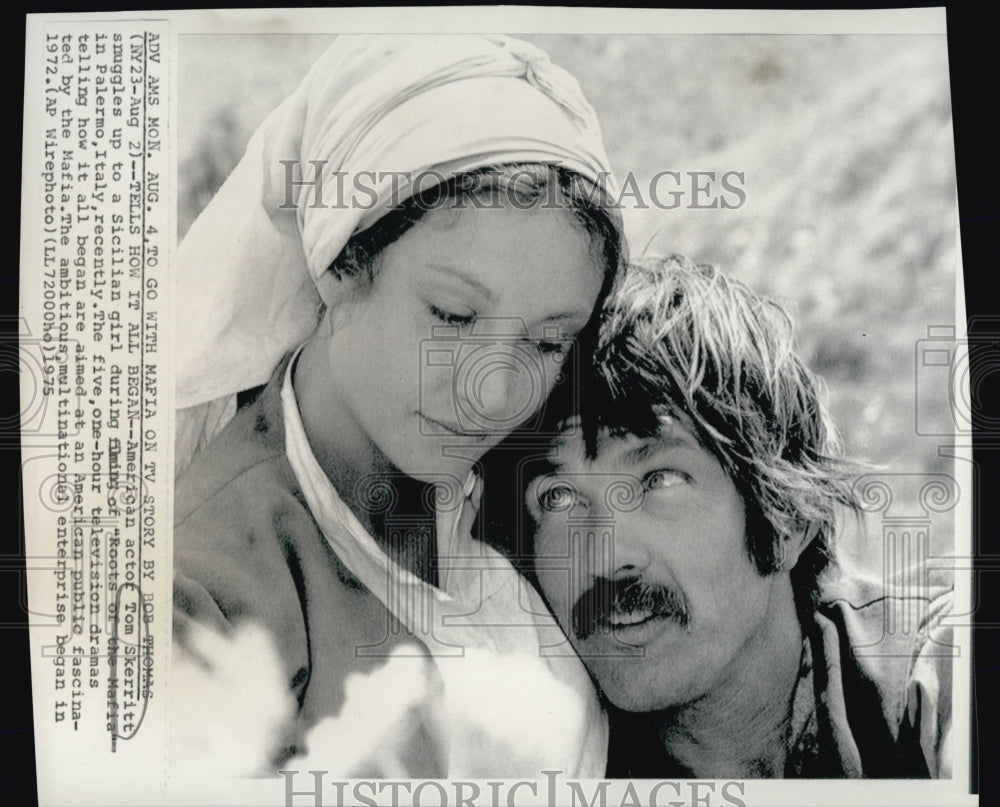 1975 Actor Tom Skerritt in "Roots of the Mafia" Filming in Italy-Historic Images