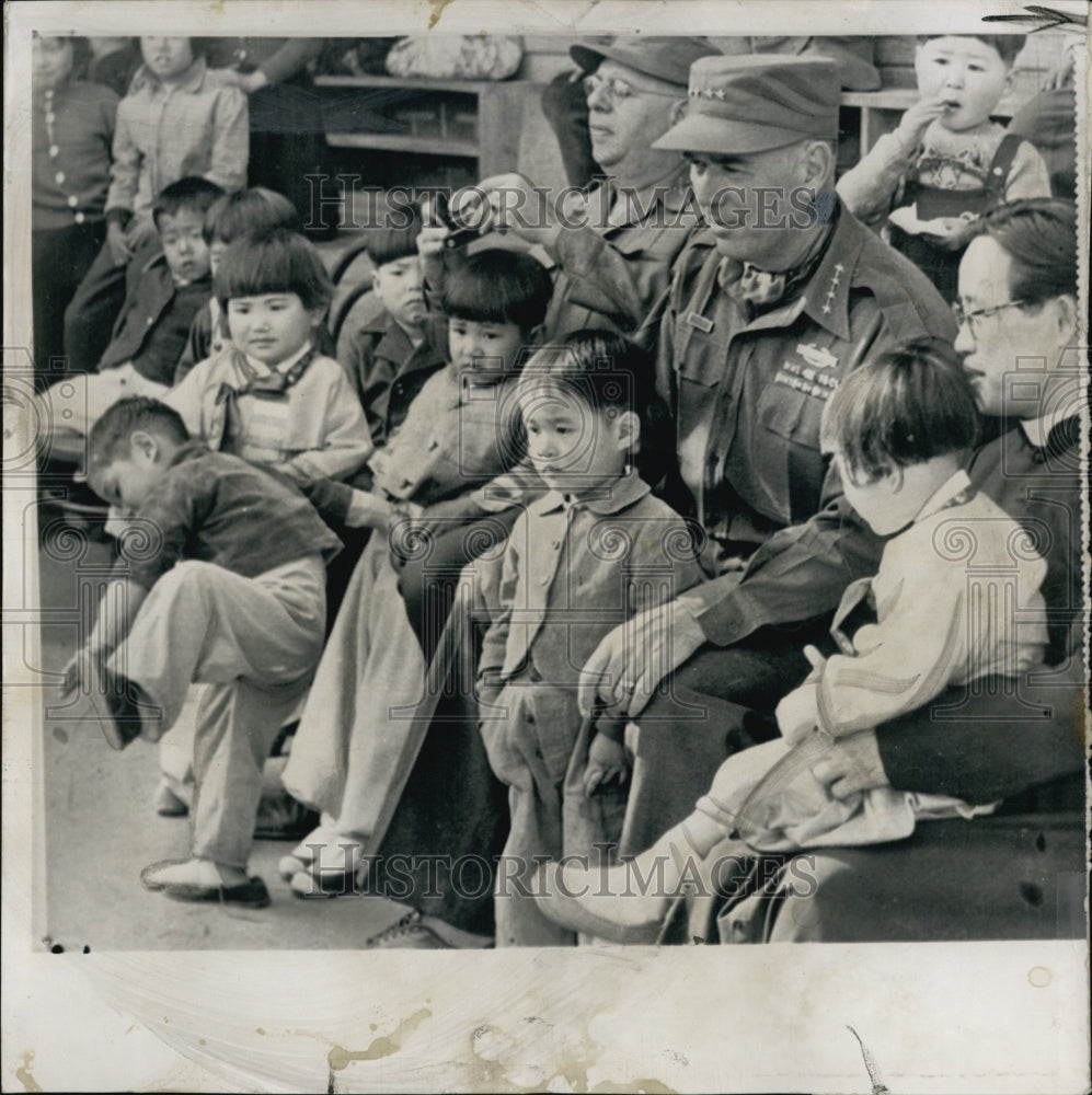 1952 General James Van Fleet at the Seoul's Columbia Orphanage-Historic Images