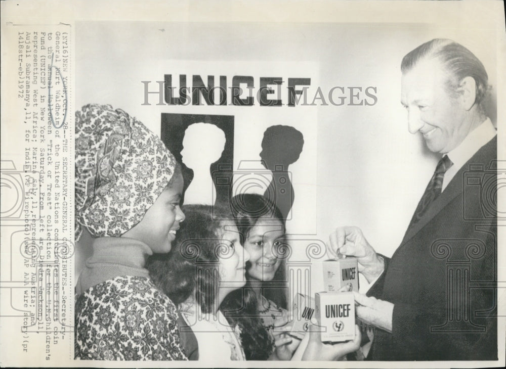 1972 UN Secretary General Kurt Waldheim UNICEF Collection Fund-Historic Images