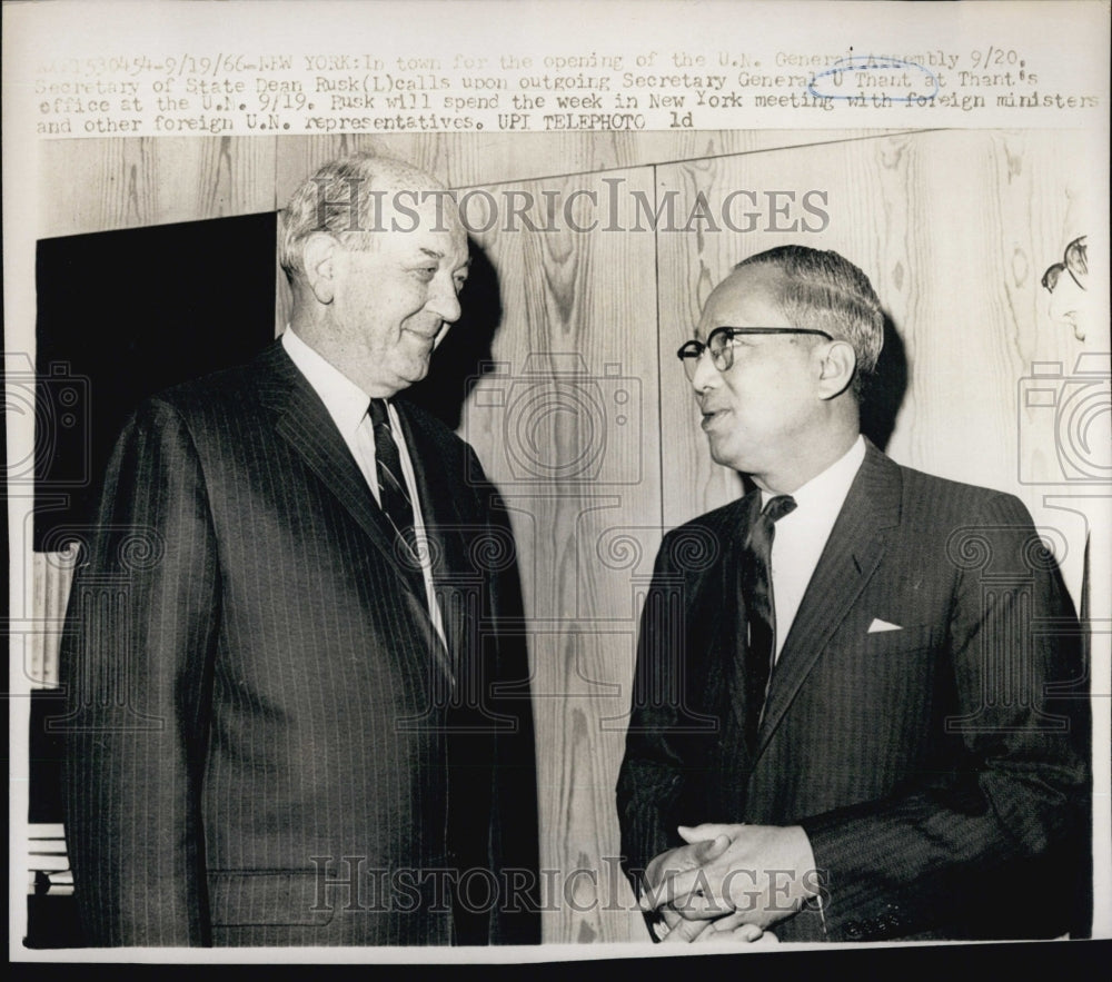 1966 Dean Rusk And U Thant-Historic Images