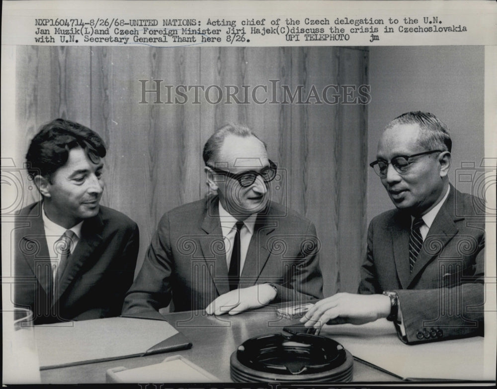 1968 Czech delegate Jan Muzik and F. M. Jiri Hajek at United Nations-Historic Images