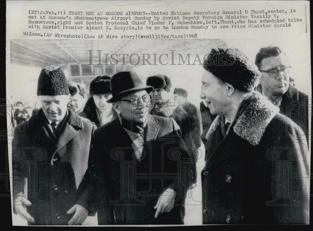 1968 U Thant Met At Moscow Airport-Historic Images