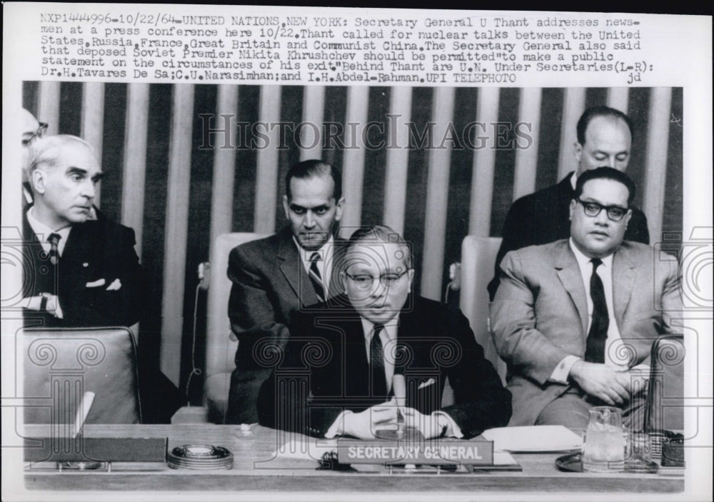 1964 U Thant Addresses Press Conference-Historic Images