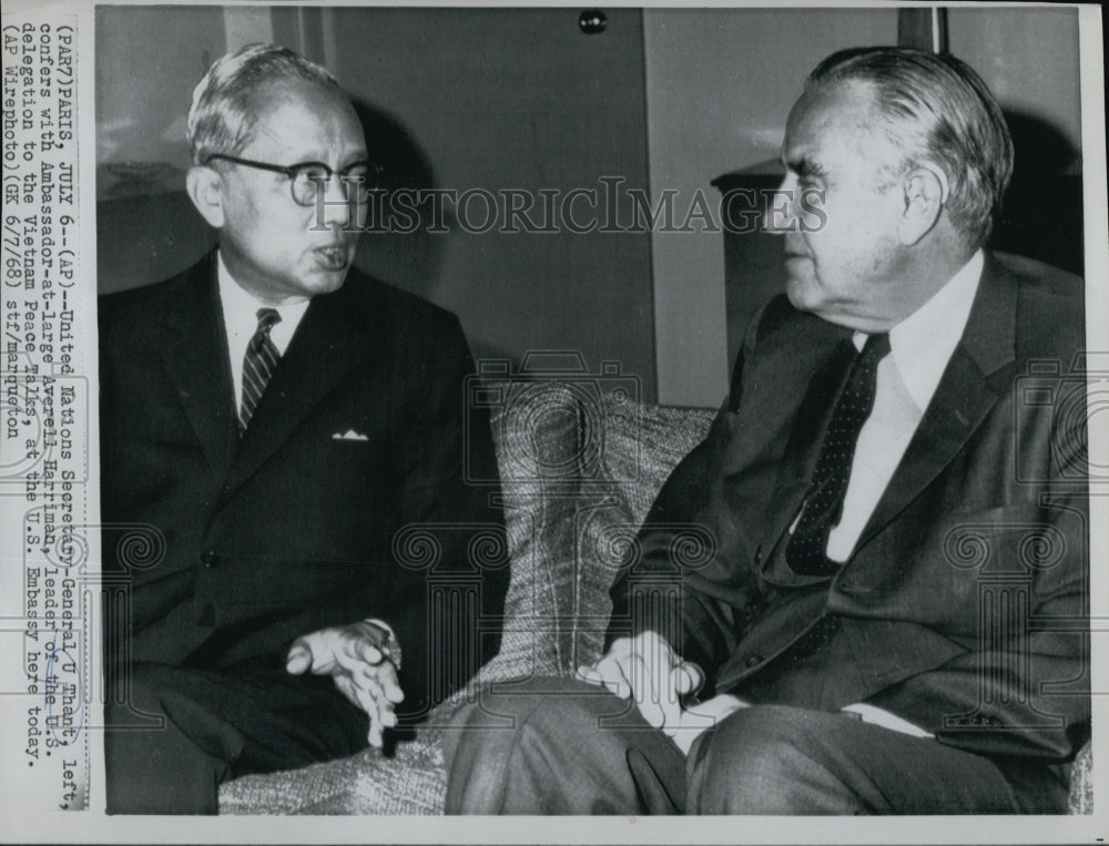 1968 U Thant And Averell Harriman-Historic Images