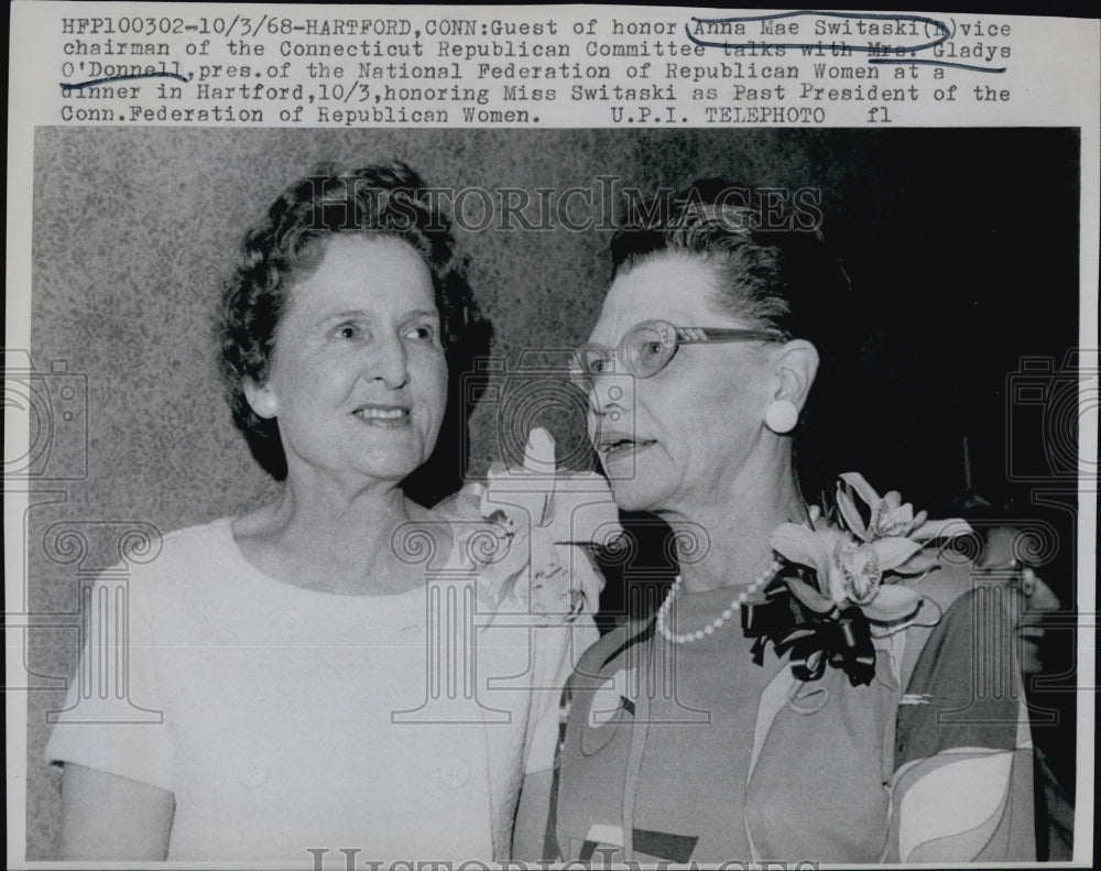 1968 Anna Mae Switaski Of Conn Republican Com & Mrs Gladys O'Donnell-Historic Images