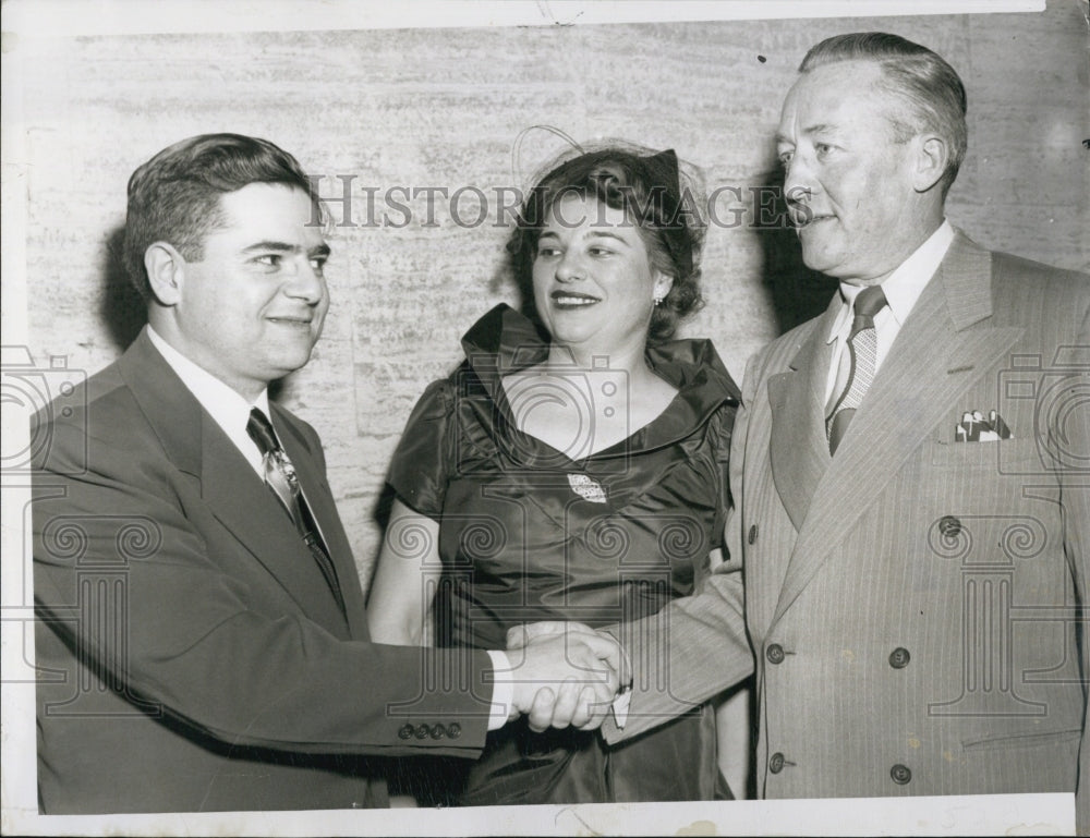 1951 George Michael,congratulated by Mr. and Mrs.Edmund Sweeney.-Historic Images